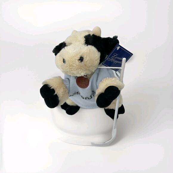 Dan Dee Collectors Choice Black White Cow Plush Stuffed Animal Wisconsin Tee - Picture 1 of 10